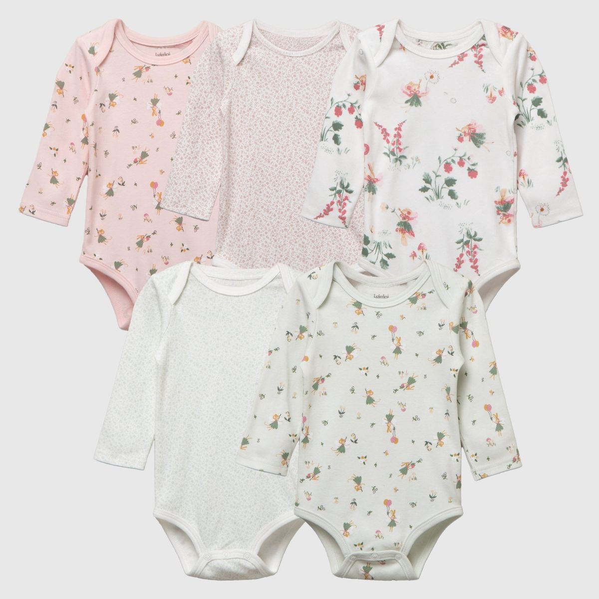 YAMP - Body Bebé Niña Pack X5 Algodón Yamp