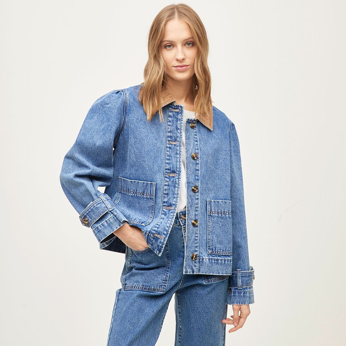 BASEMENT - Blusa Manga Larga Algodón Mujer Basement