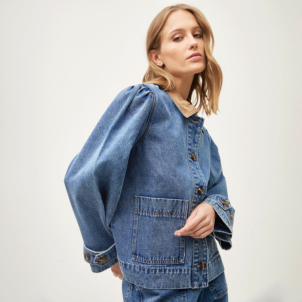 BASEMENT - Blusa Manga Larga Algodón Mujer Basement