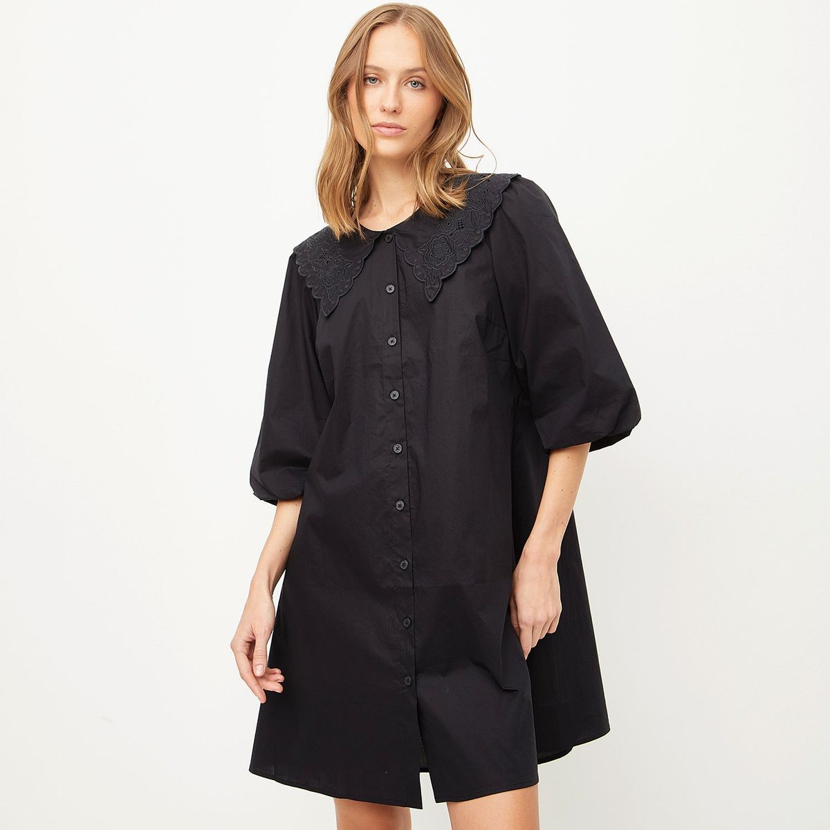 BASEMENT - Vestido Corto 100% Algodón Mujer Basement