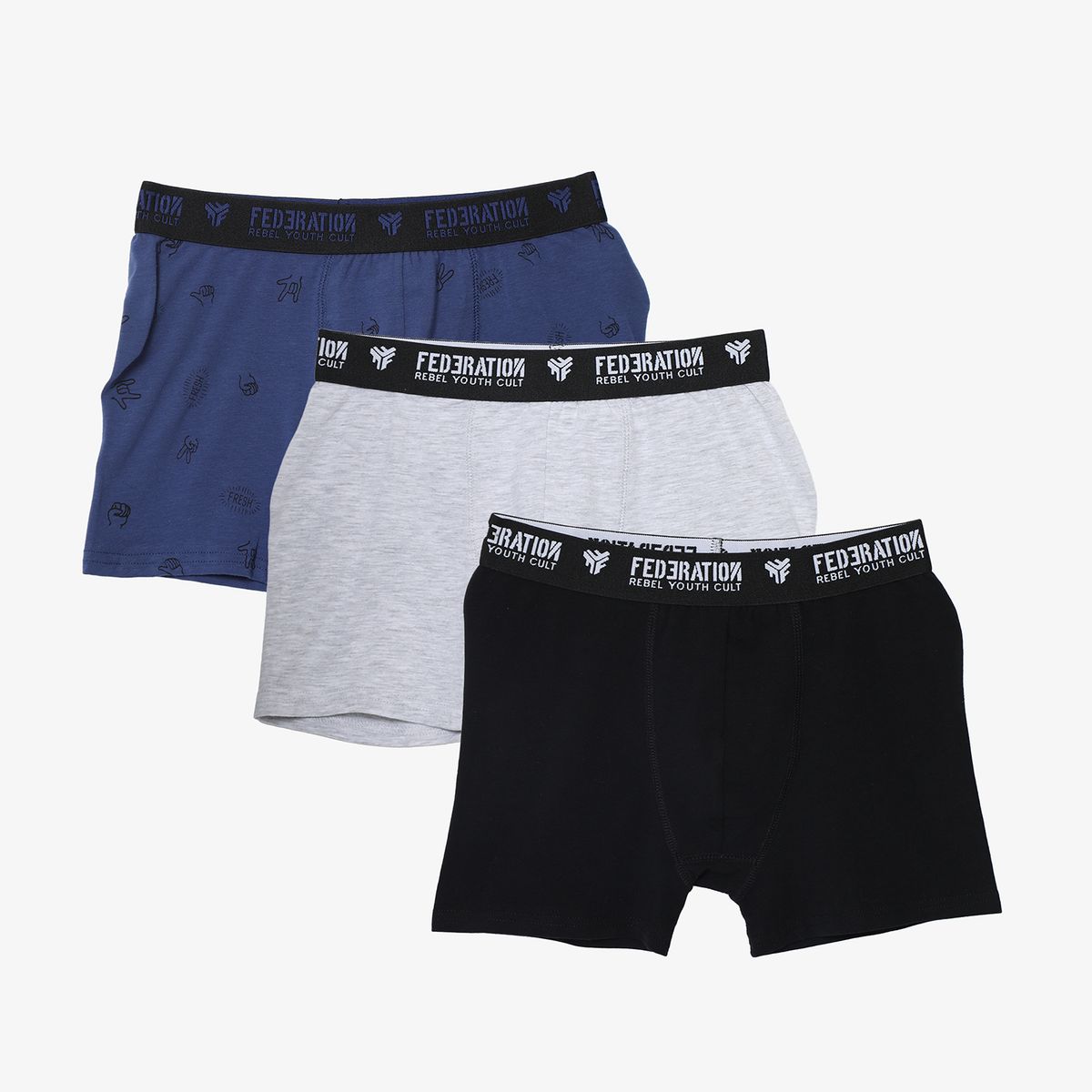 FEDERATION - Boxer Niño Algodón Pack X3 Federation