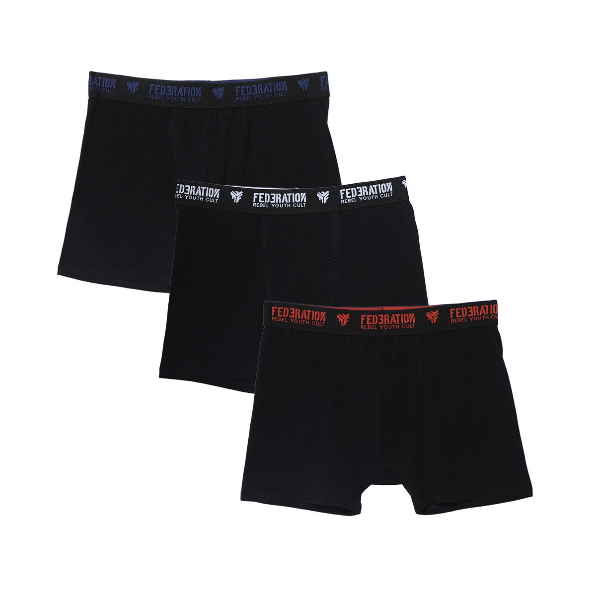 FEDERATION - Boxer Niño Algodón Pack X3 Federation