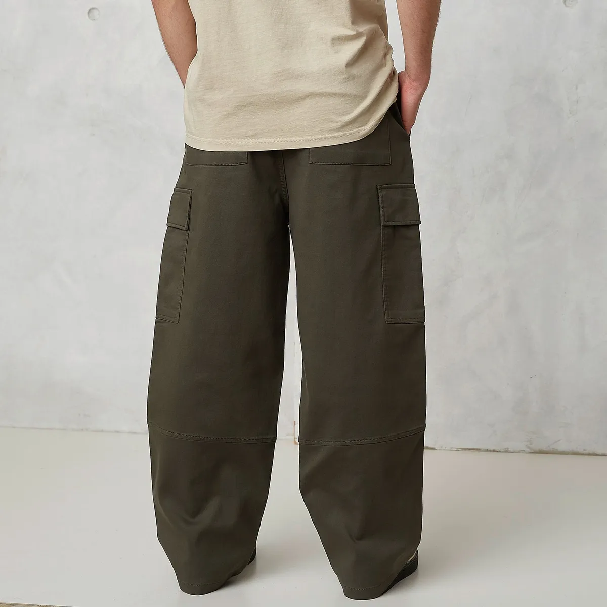 BEARCLIFF - Pantalón Algodón Cargo Fit Baggy Hombre Bearcliff