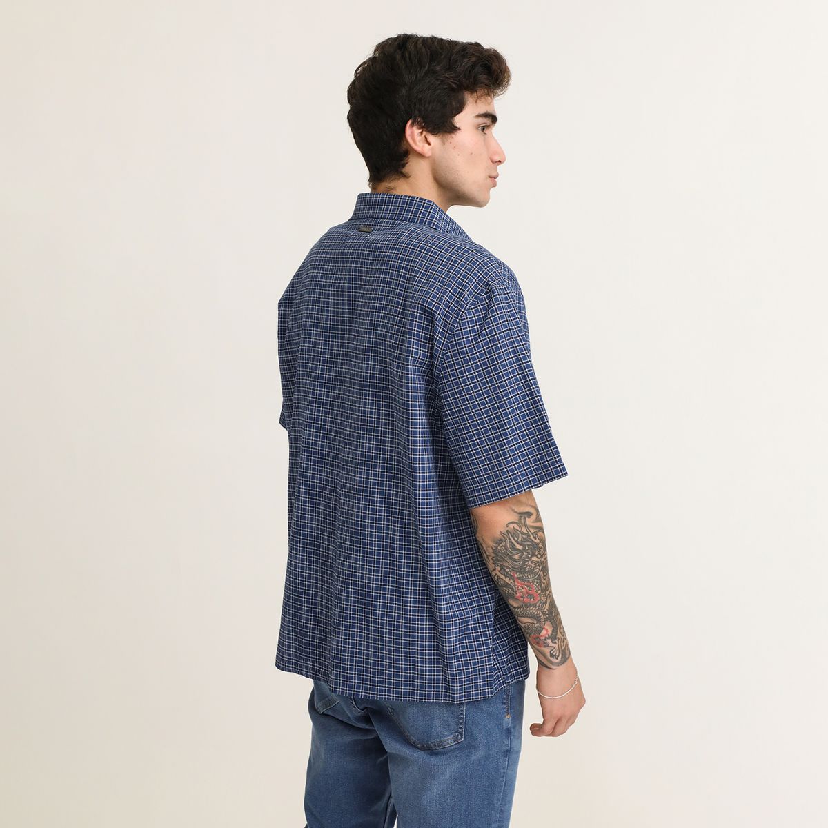 DENIMLAB - Camisa 100% Algodón Manga Corta Hombre Denimlab