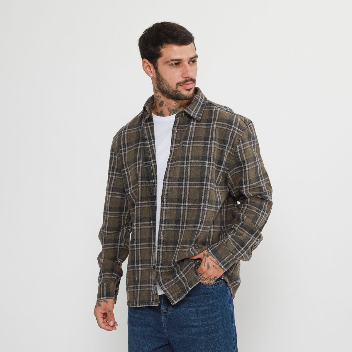 DENIMLAB - Camisa 100% Algodón Regular Fit Hombre Denimlab