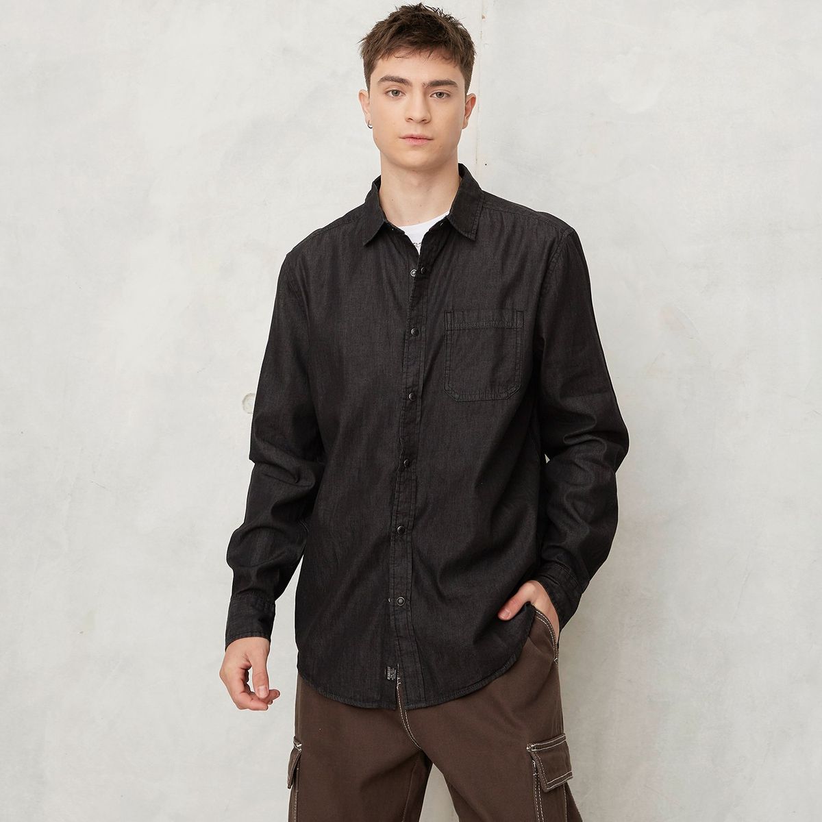 BEARCLIFF - Camisa 100% Algodón Regular Fit Hombre Bearcliff