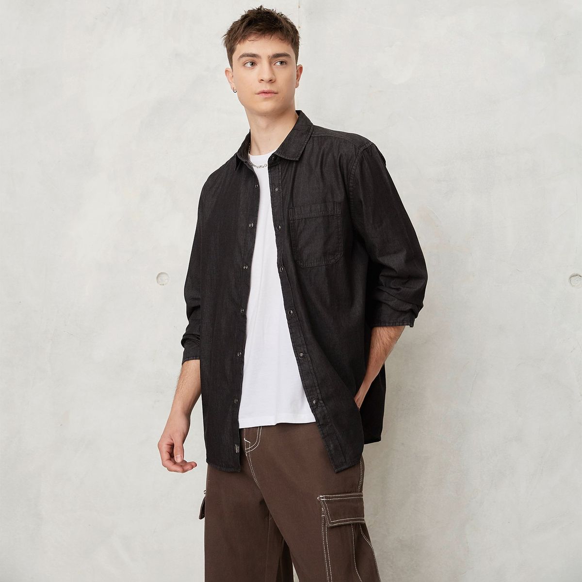 BEARCLIFF - Camisa 100% Algodón Regular Fit Hombre Bearcliff