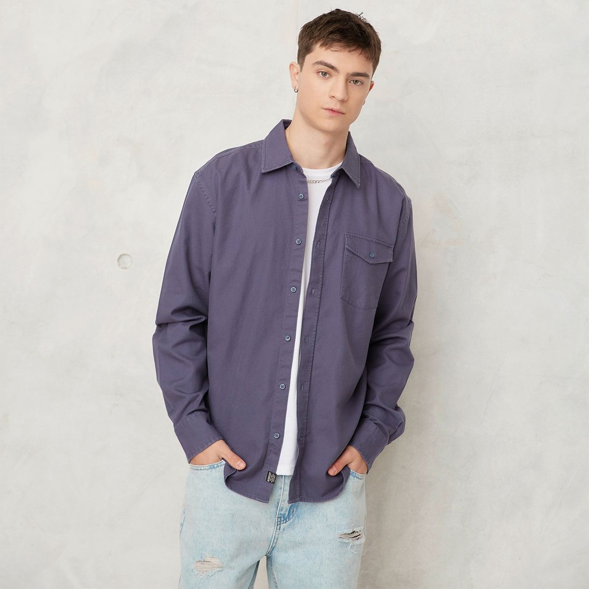 BEARCLIFF - Camisa 100% Algodón Regular Fit Hombre Bearcliff