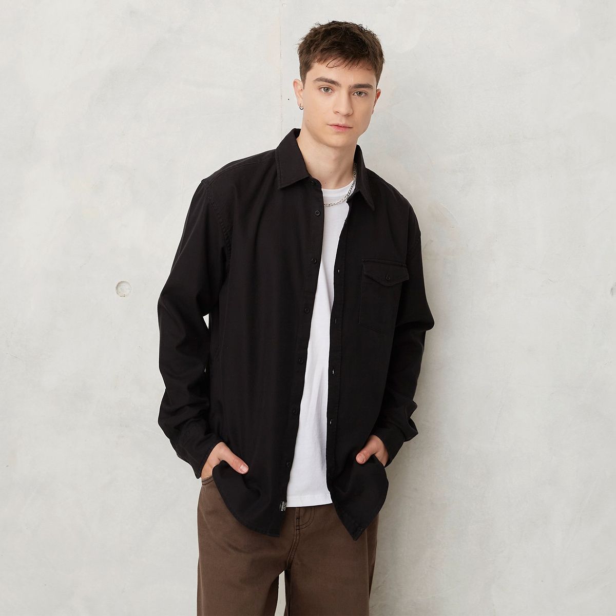 BEARCLIFF - Camisa 100% Algodón Regular Fit Hombre Bearcliff