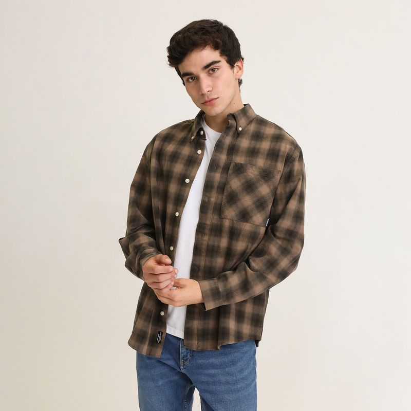 DENIMLAB - Camisa 100% Algodón Casual Hombre Denimlab