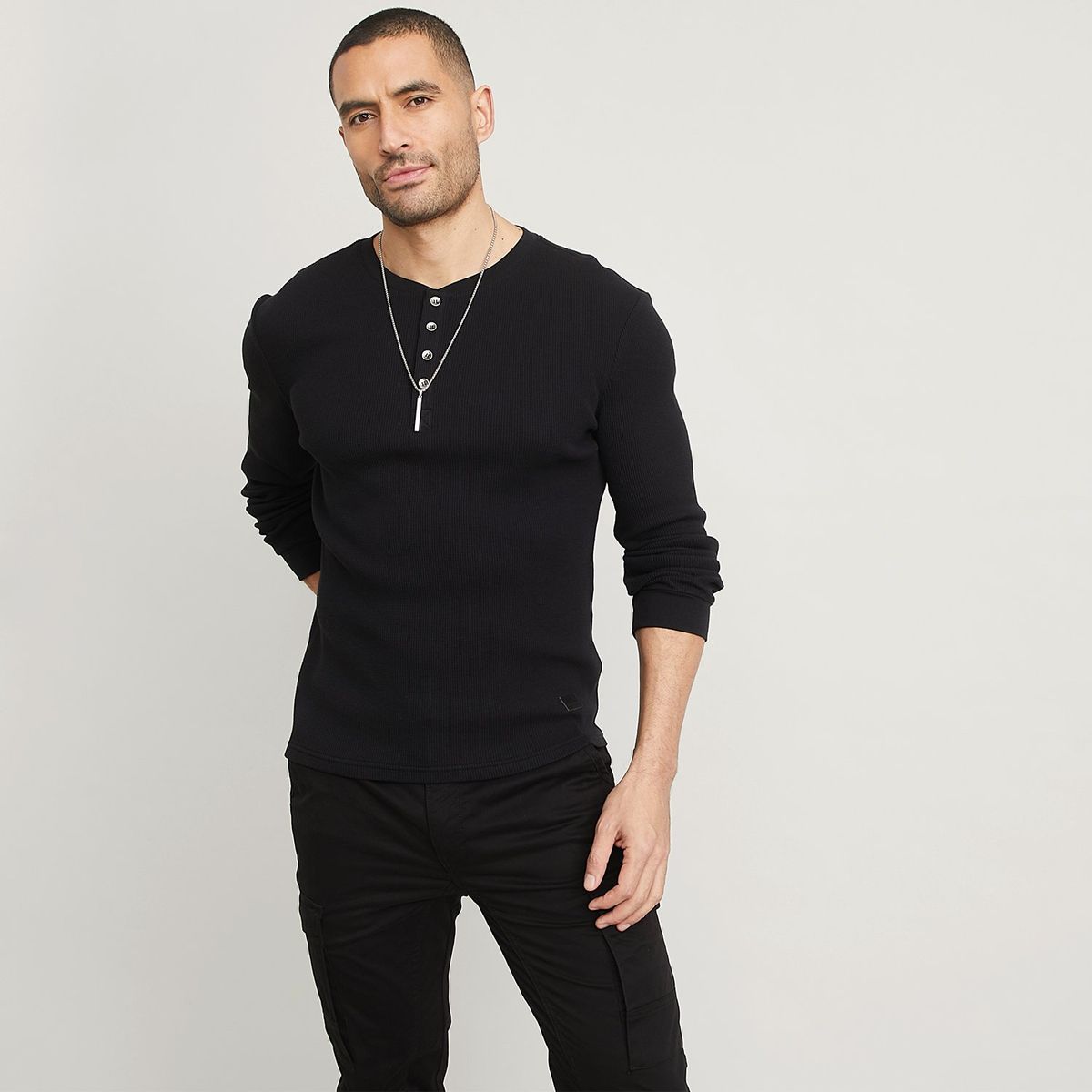 MOSSIMO - Polo 100% Algodón Manga Larga Hombre Mossimo