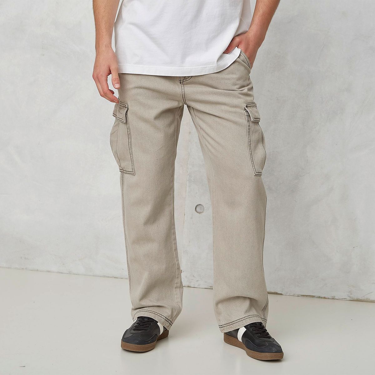 BEARCLIFF - Jean 100% Algodón Cargo Hombre Bearcliff