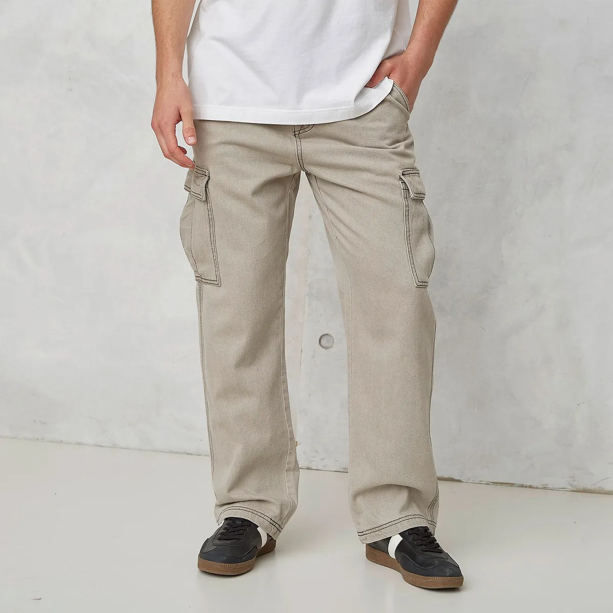 BEARCLIFF - Jean 100% Algodón Cargo Hombre Bearcliff