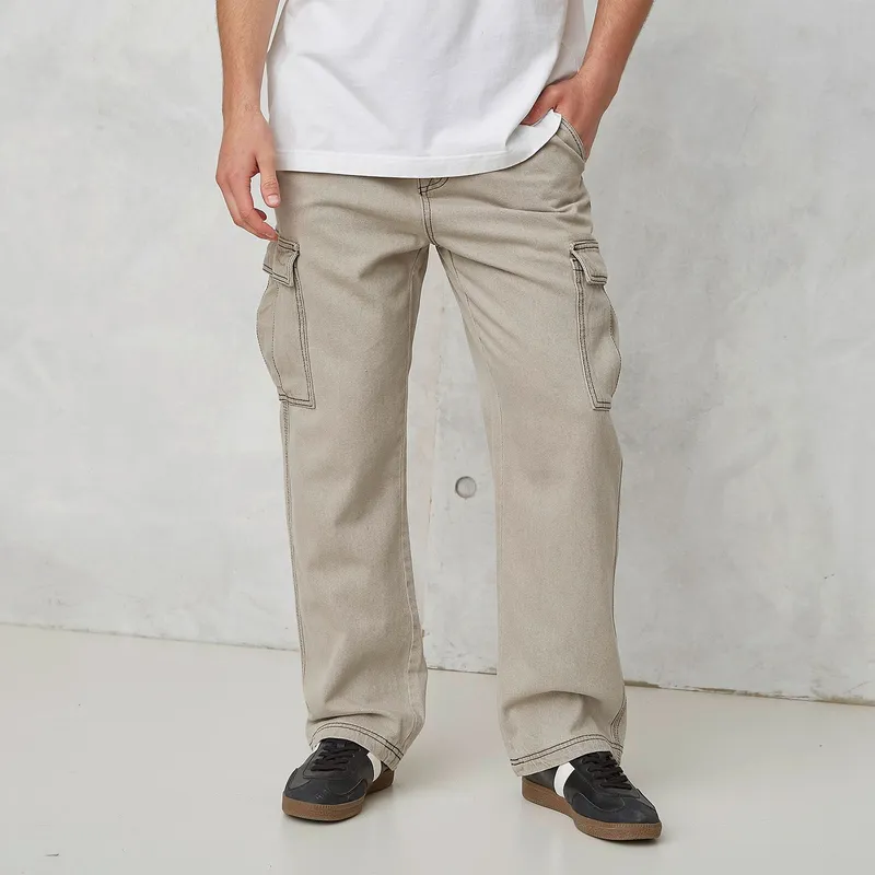 BEARCLIFF - Jean 100% Algodón Cargo Hombre Bearcliff