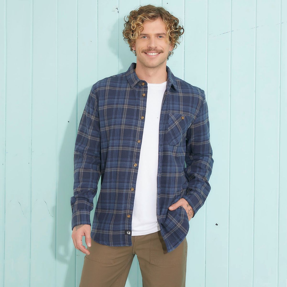 DOO AUSTRALIA - Camisa 100% Algodón Casual Hombre Doo Australia