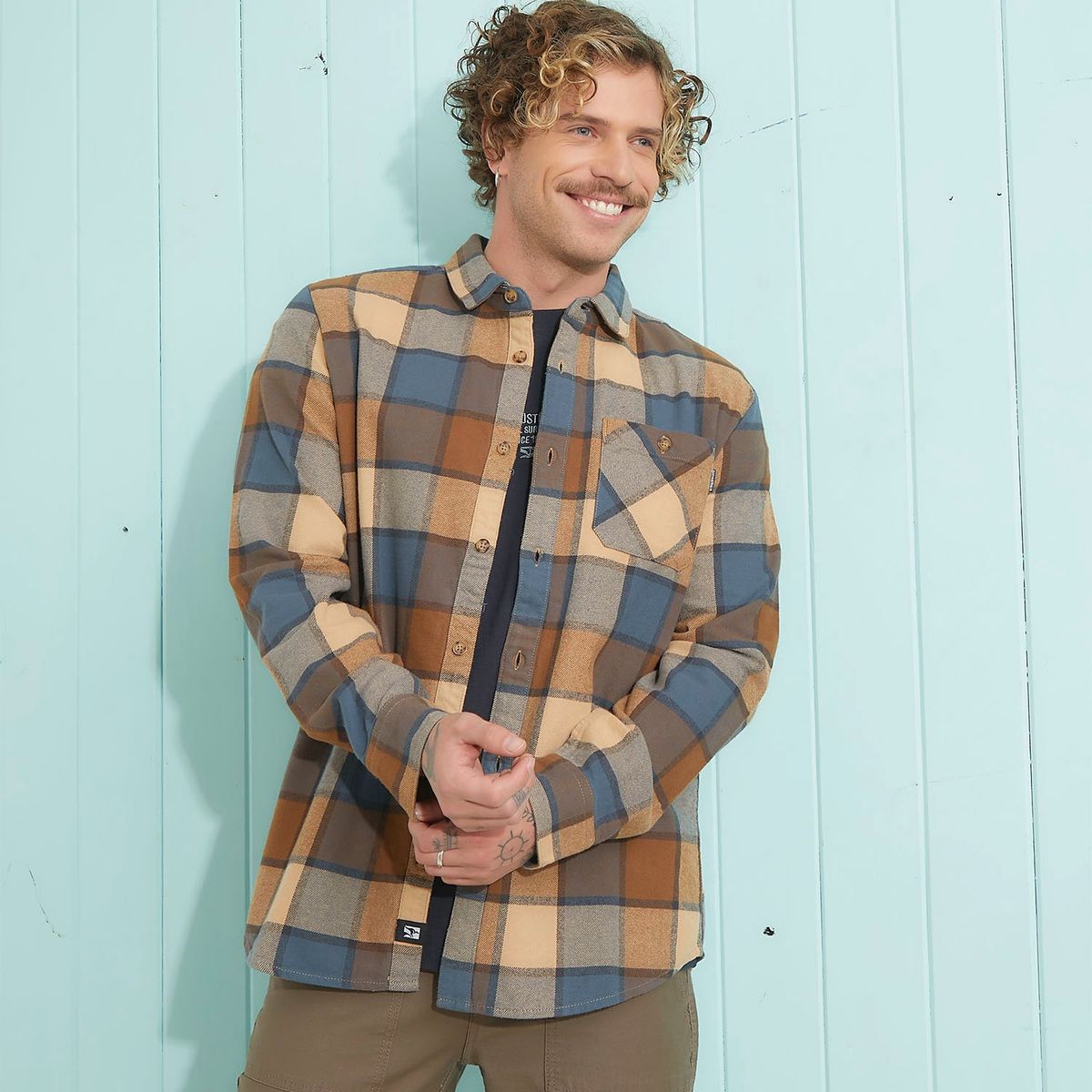 DOO AUSTRALIA - Camisa 100% Algodón Casual Hombre Doo Australia