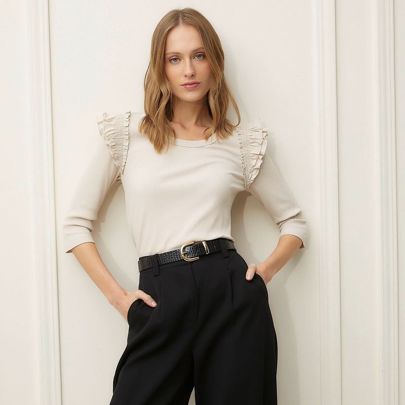 BASEMENT - Polo Manga Larga Algodón Mujer Basement