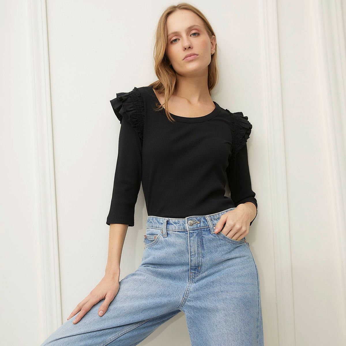 BASEMENT - Polo Manga Larga Algodón Mujer Basement