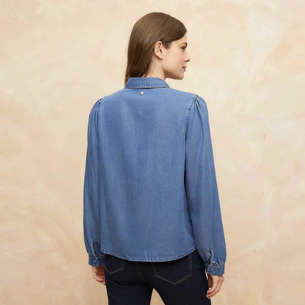 ELLE - Blusa Manga Larga Casual Mujer Elle