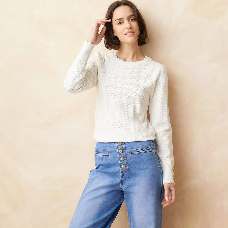 ELLE - Polo Manga Larga Casual Mujer Elle