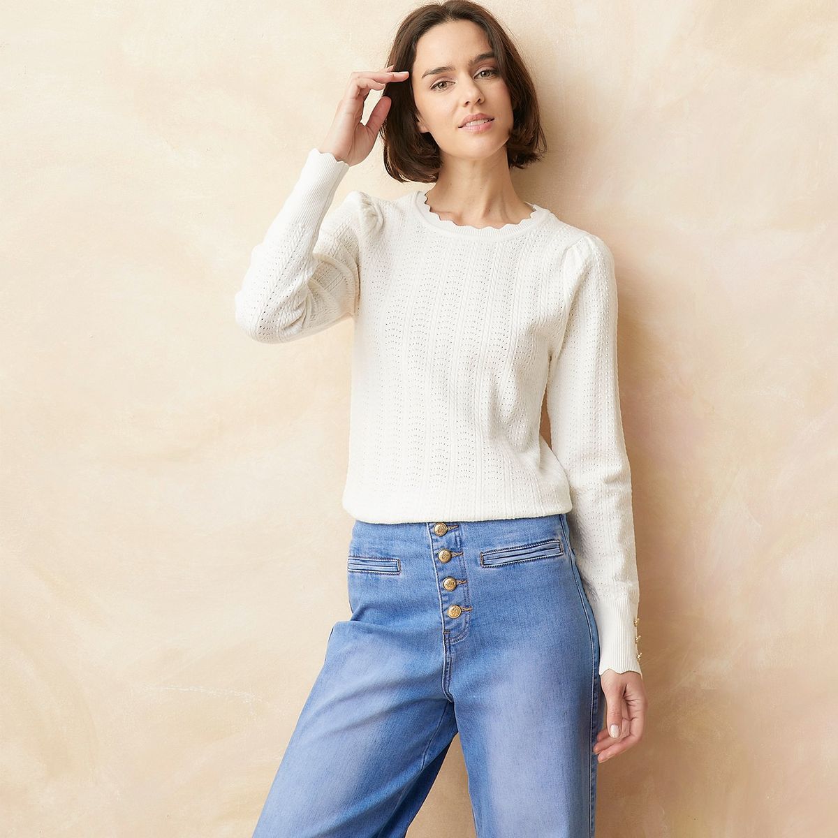 ELLE - Polo Manga Larga Casual Mujer Elle