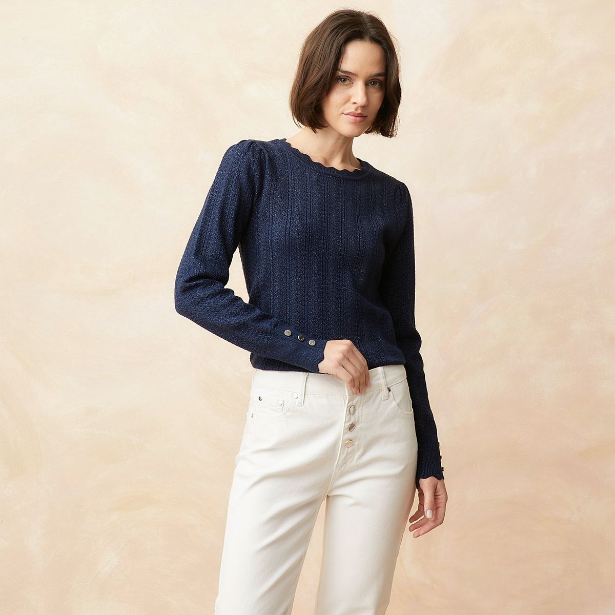 ELLE - Polo Manga Larga Casual Mujer Elle