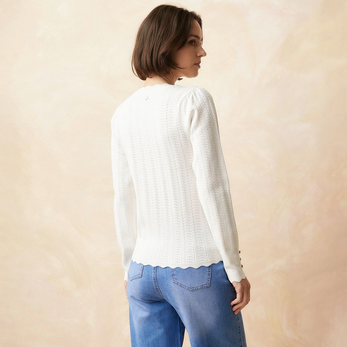 ELLE - Polo Manga Larga Casual Mujer Elle