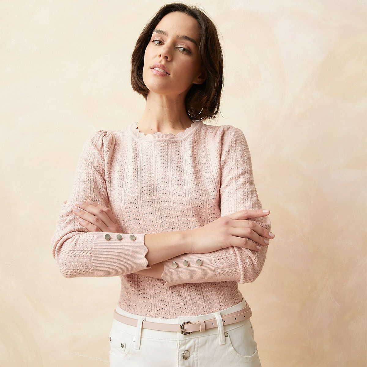 ELLE - Polo Manga Larga Casual Mujer Elle