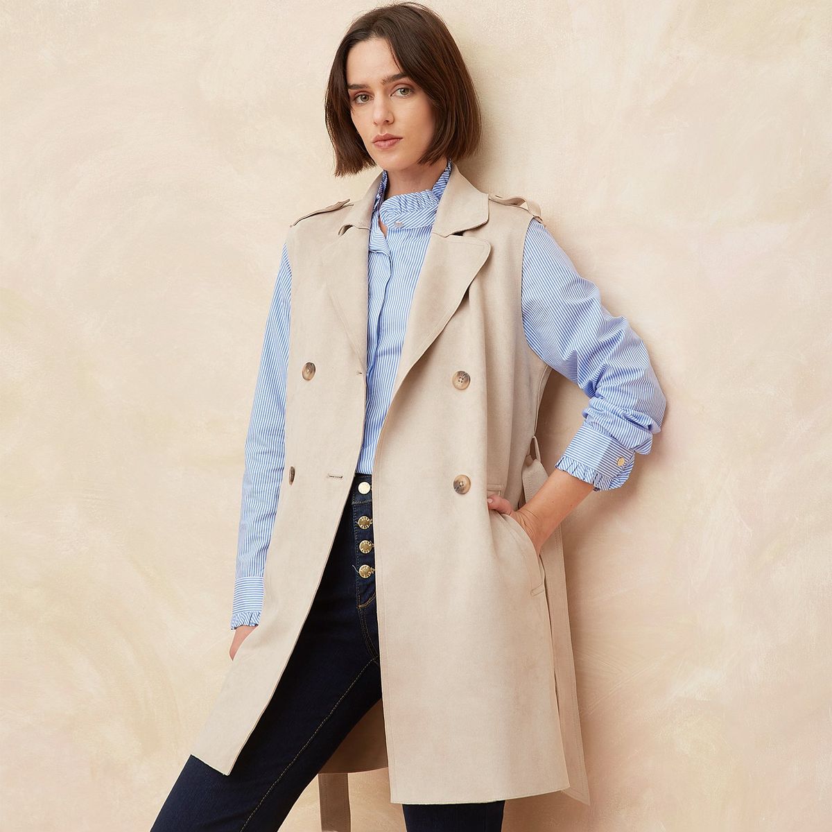 ELLE - Abrigo Casual Mujer Elle