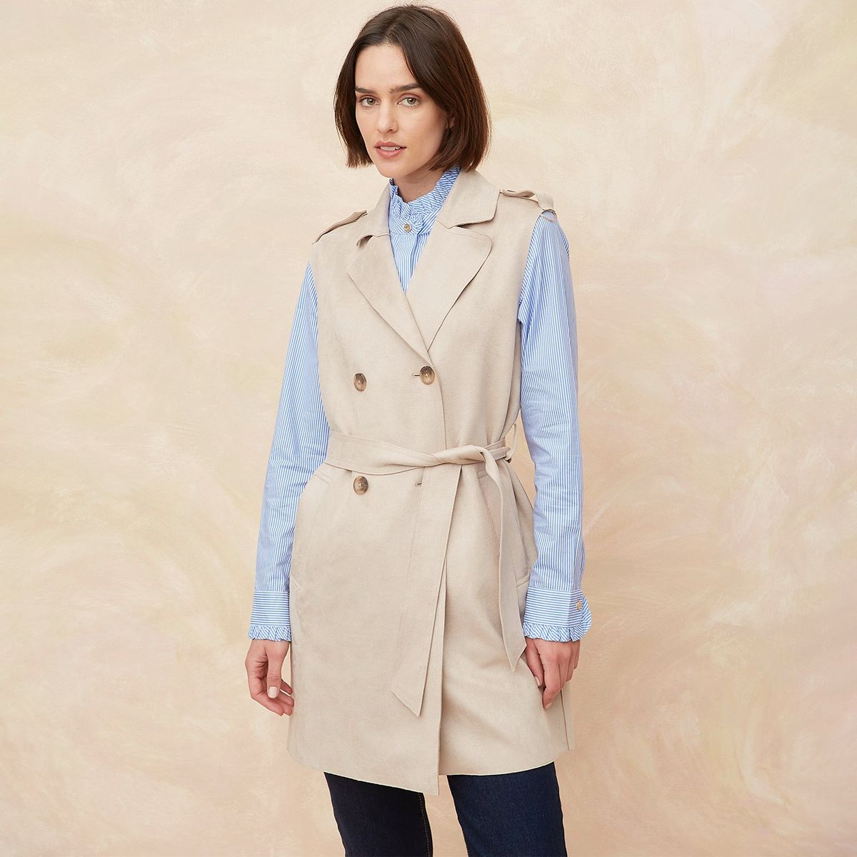 ELLE - Abrigo Casual Mujer Elle