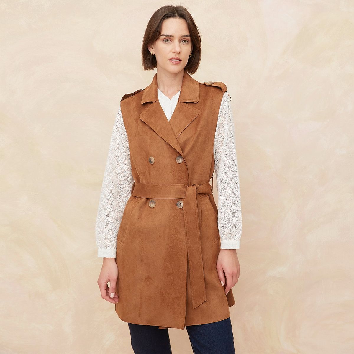 ELLE - Abrigo Casual Mujer Elle