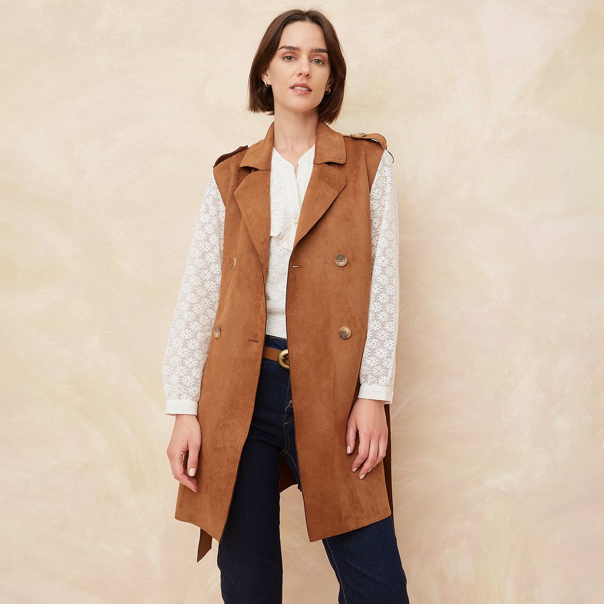 ELLE - Abrigo Casual Mujer Elle