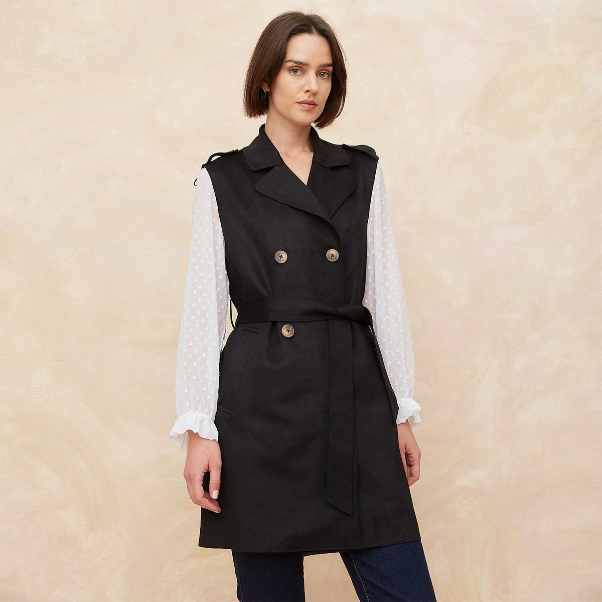 ELLE - Abrigo Casual Mujer Elle