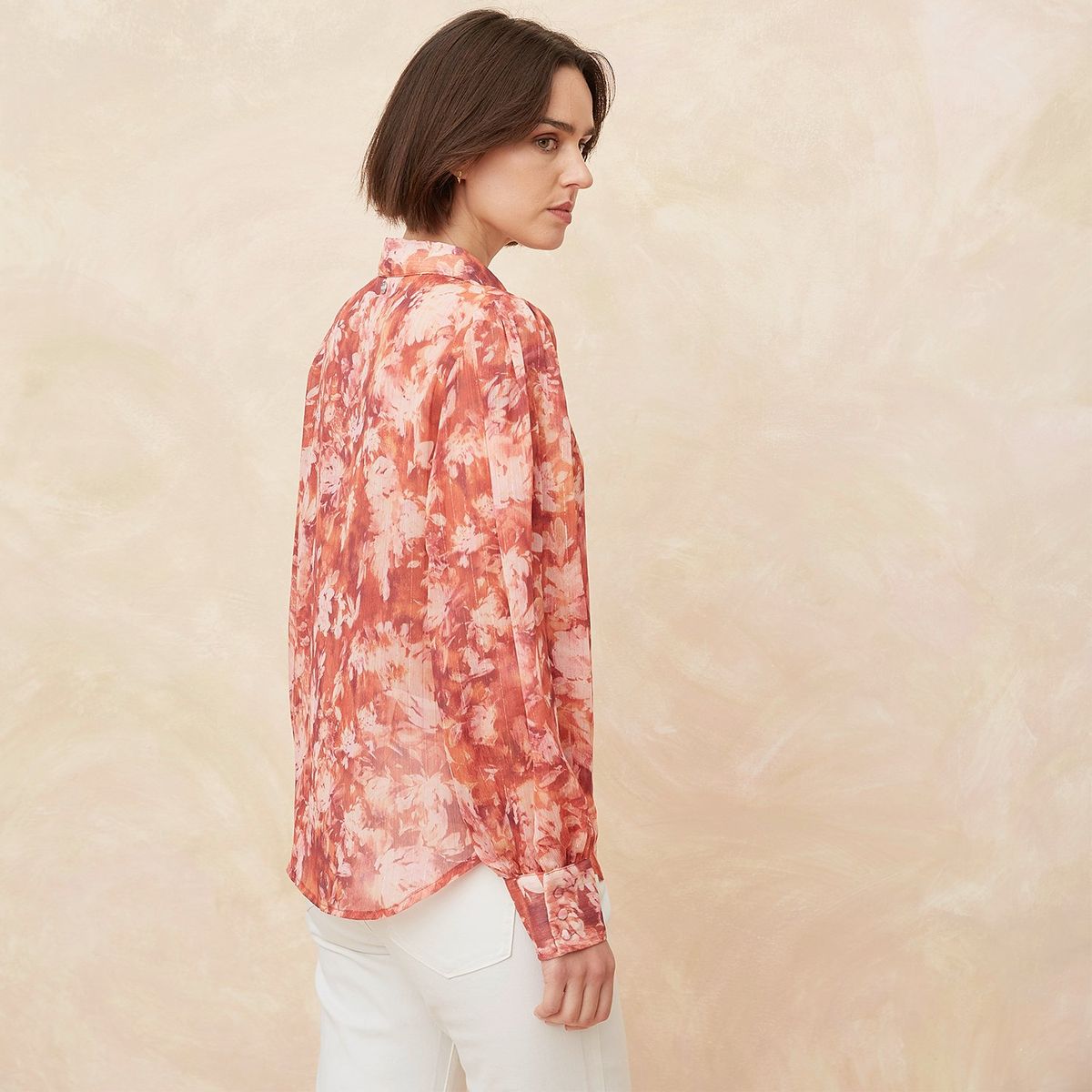 ELLE - Blusa Manga Larga Casual Mujer Elle