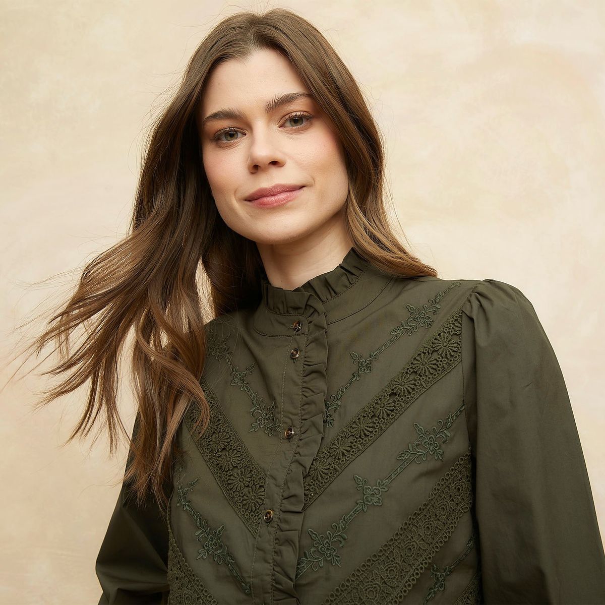 ELLE - Blusa Manga Larga 100% Algodón Mujer Elle