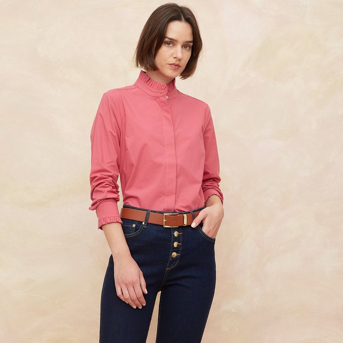 ELLE - Blusa Manga Larga 100% Algodón Mujer Elle