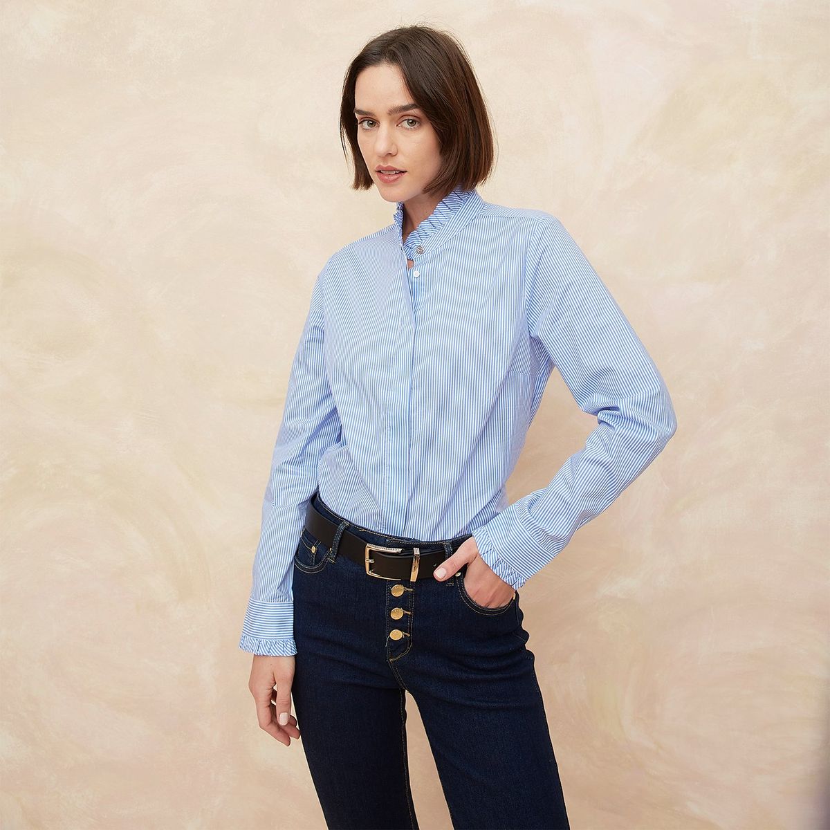 ELLE - Blusa Manga Larga 100% Algodón Mujer Elle