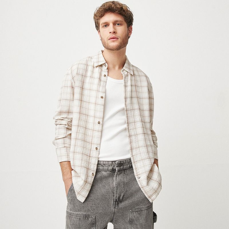 BASEMENT - Camisa 100% Algodón Hombre Basement