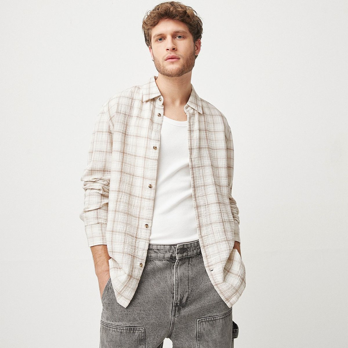 BASEMENT - Camisa 100% Algodón Hombre Basement