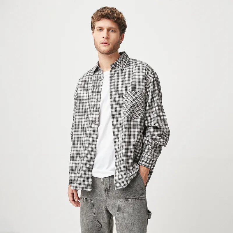 BASEMENT - Camisa Algodón Sport Hombre Basement