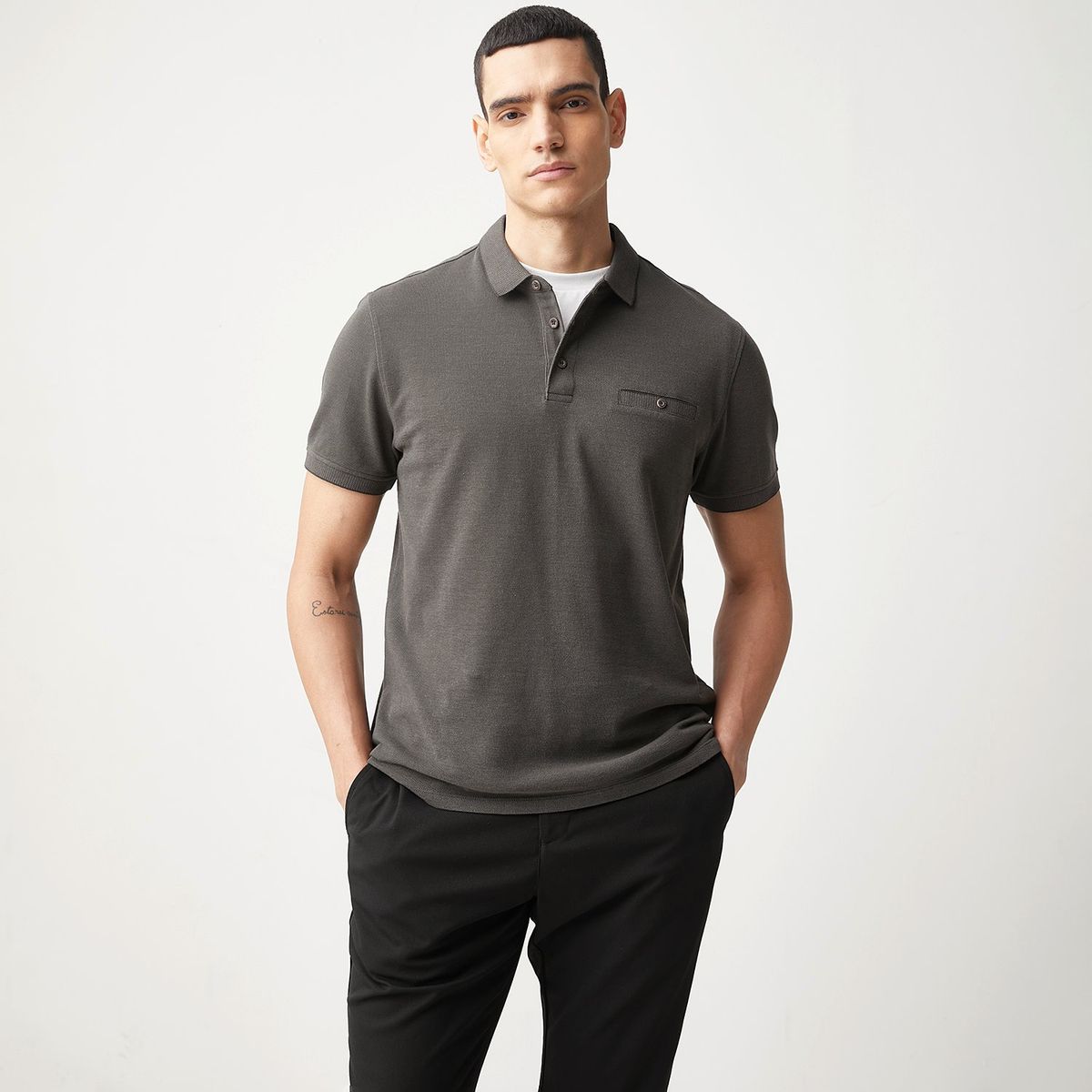 BASEMENT - Polo 100% Algodón Manga Corta Hombre Basement