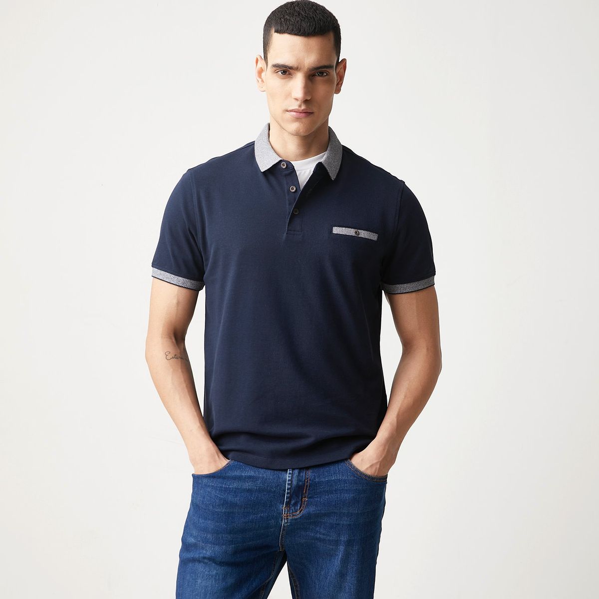 BASEMENT - Polo 100% Algodón Manga Corta Hombre Basement