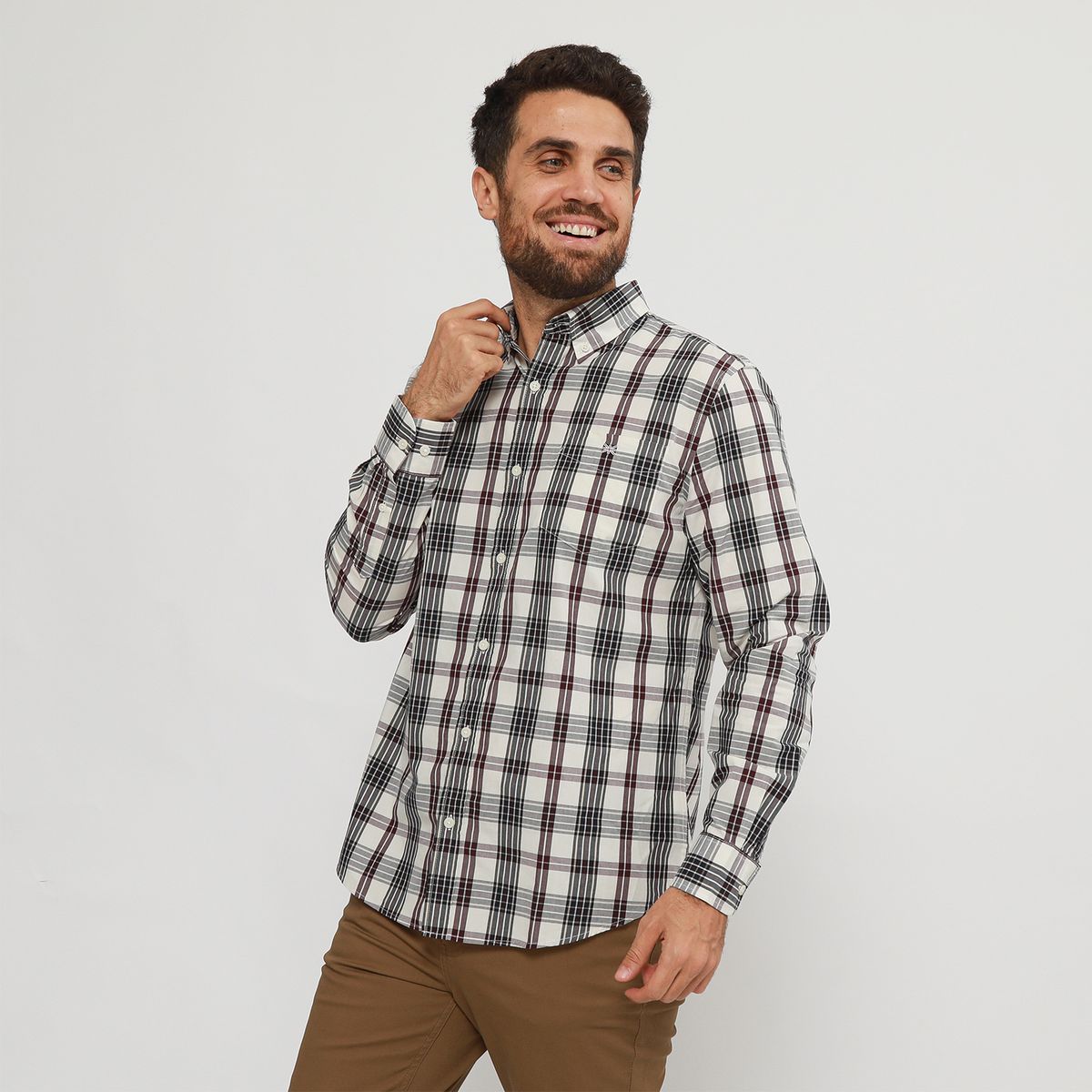UNIVERSITY CLUB - Camisa 100% Algodón Casual Hombre University Club