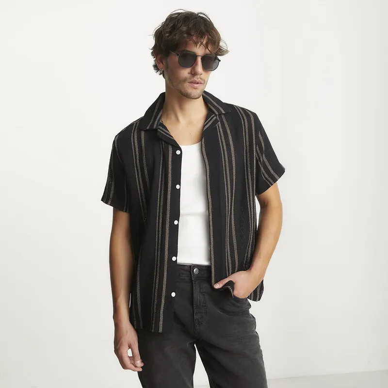 BASEMENT - Camisa Algodón Casual Hombre Basement