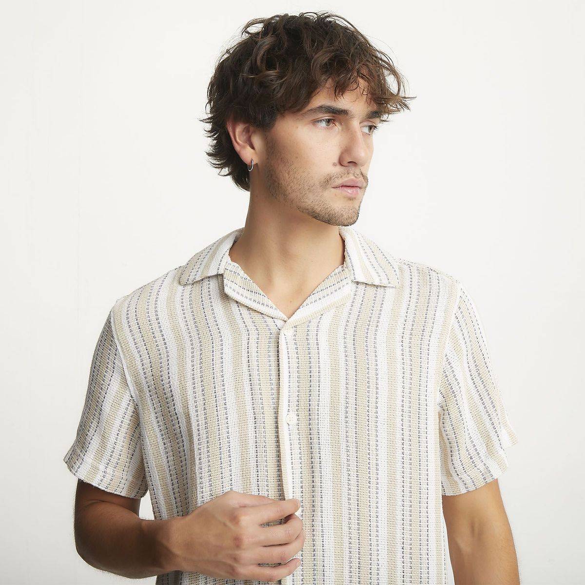 BASEMENT - Camisa Algodón Casual Hombre Basement