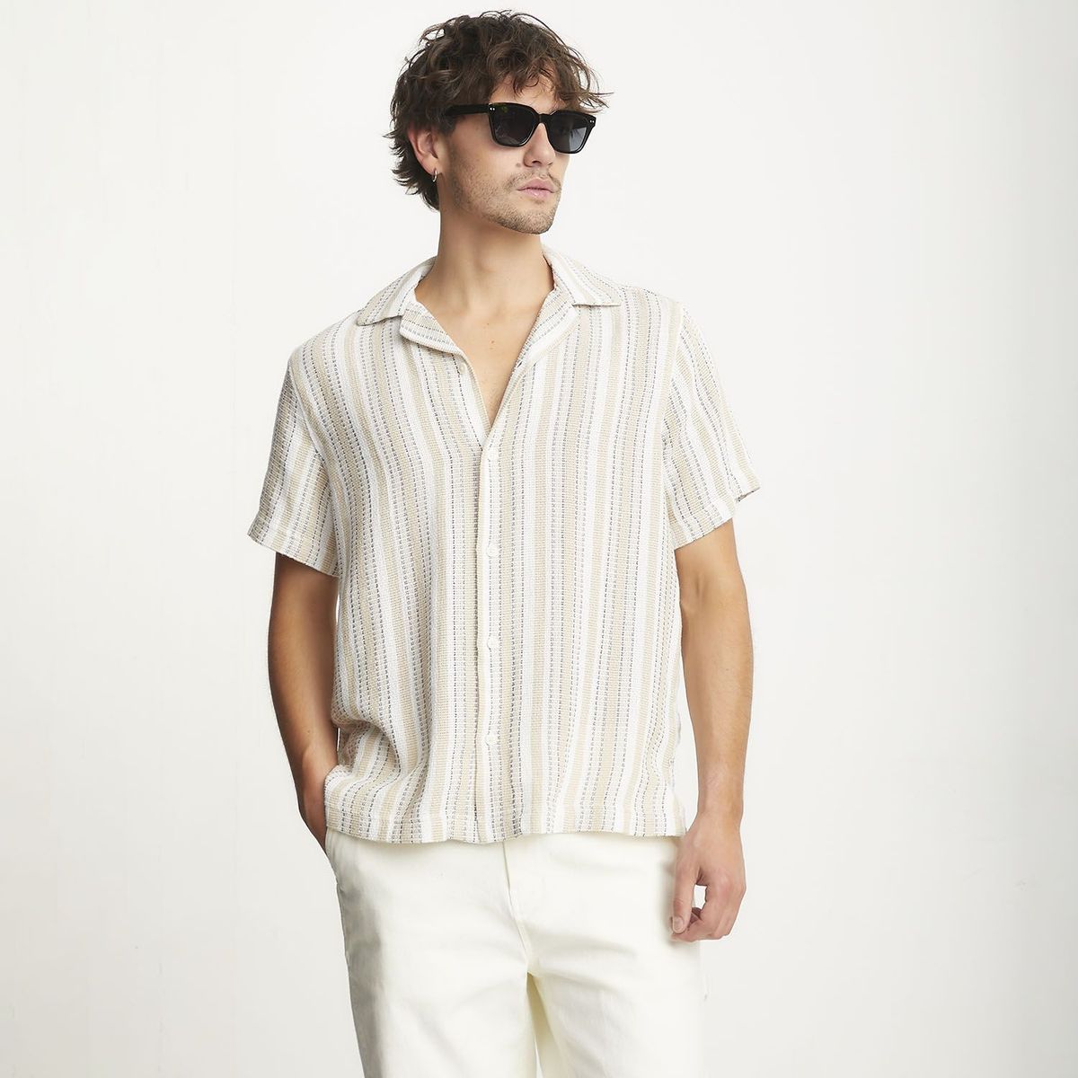 BASEMENT - Camisa Algodón Casual Hombre Basement