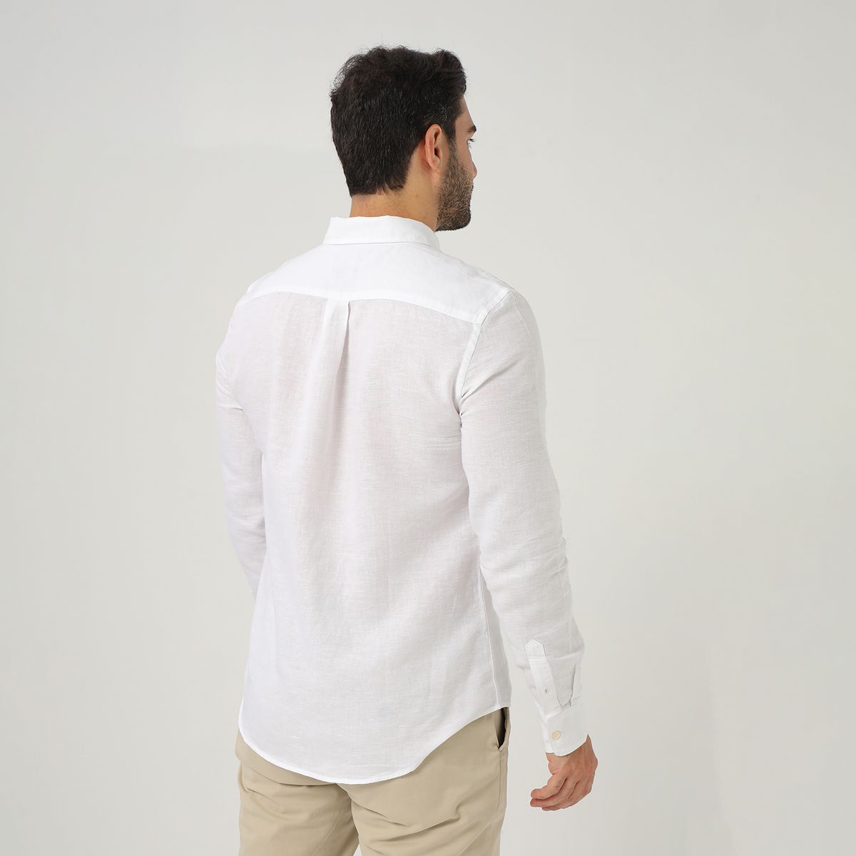 BASEMENT - Camisa Lino Casual Hombre Basement