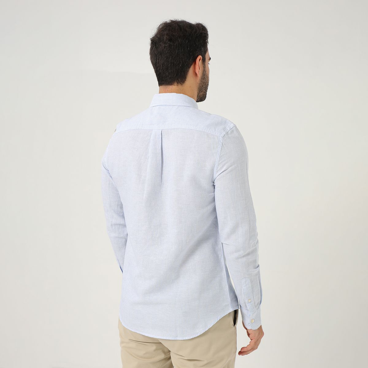 BASEMENT - Camisa Lino Casual Hombre Basement