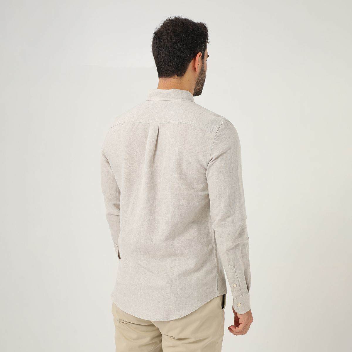 BASEMENT - Camisa Lino Casual Hombre Basement