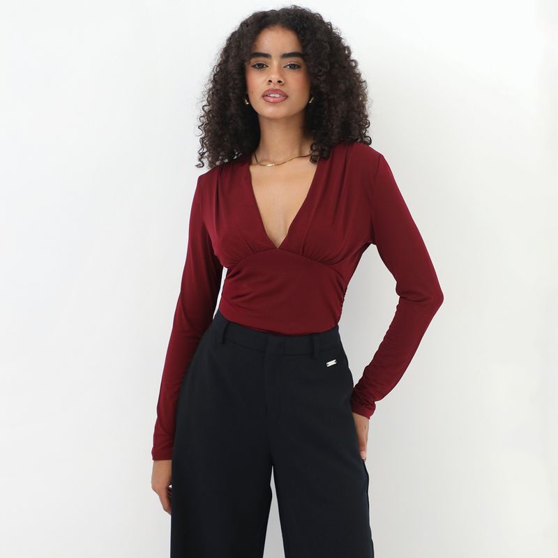 MOSSIMO - Body Manga Larga Casual Mujer Mossimo